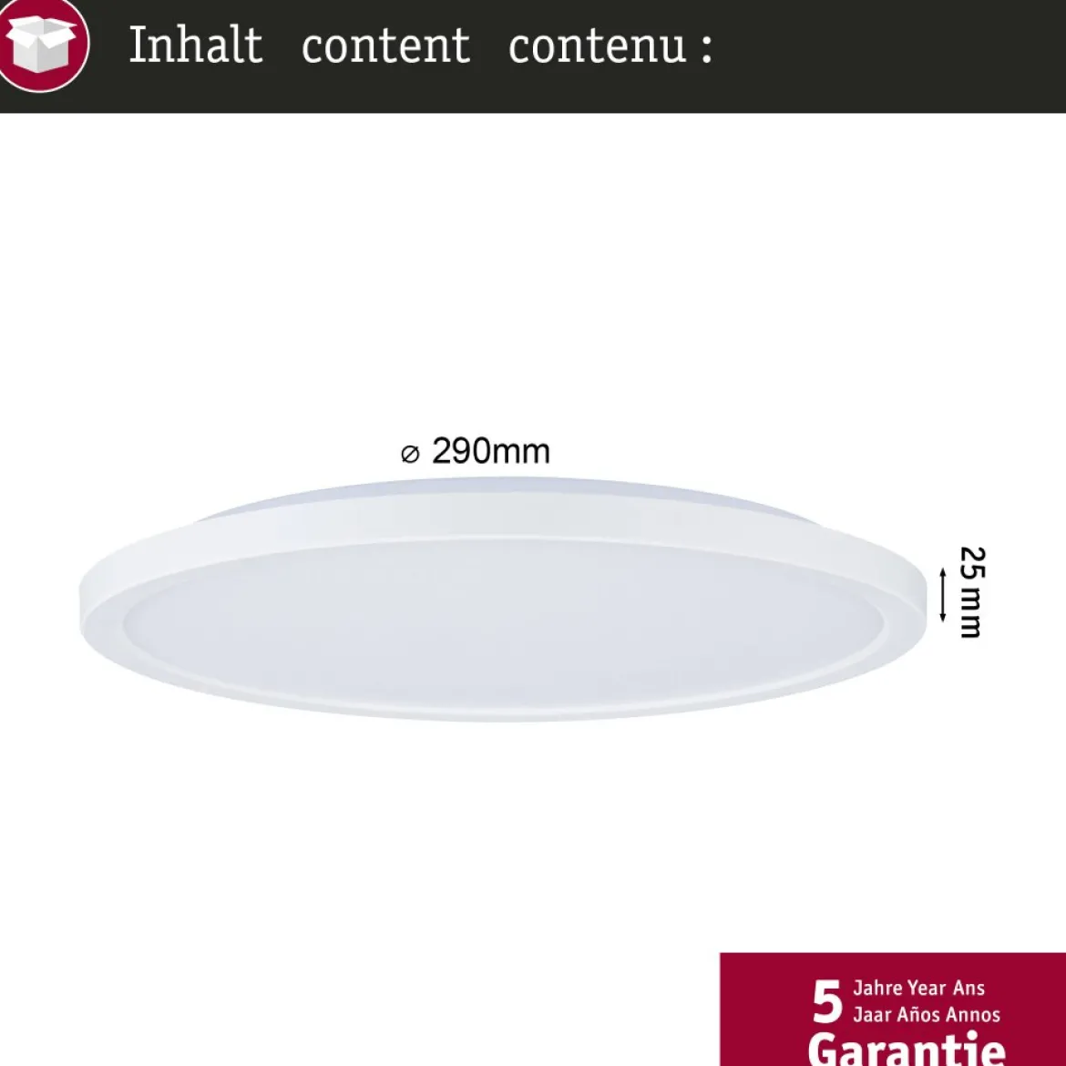 Paulmann 71189 LED Panel Atria Shine rund 290mm 3000K Weiß