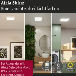 Paulmann 71255 LED Panel Atria Shine 298x298mm 3000-6500K Weiß IP44