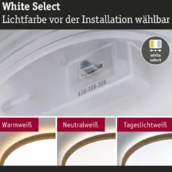 Paulmann 71260 LED Panel Atria Shine 398mm 3000-6500K Holzoptik IP44