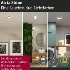 Paulmann 71269 LED Panel Atria Shine 190mm 3000-6500K Chrom matt IP44