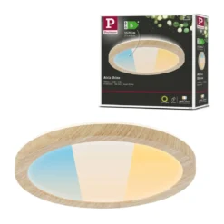 Paulmann 71272 LED Panel Atria Shine 190mm 3000-6500K Holzoptik IP44