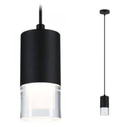 Paulmann 79997 LED Pendelleuchte Kame Schwarz 3-Step Dim IP44