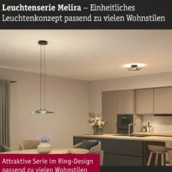 Paulmann 94928 LED Pendelleuchte Melira 2700K 3-Step-Dim Schwarz Gold