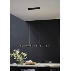 Paulmann 79773 LED Pendelleuchte Puric Pane 6-flammig schwarz 3-Step Dim