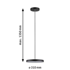 Paulmann 96777 LED Pendelleuchte Smart Home Zigbee Hildor Schwarz matt 2700K