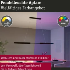 Paulmann 78024 LED Pendelleuchte SmartHome Zigbee Aptare RGBW ausziehbar schwarz