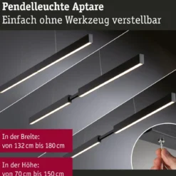 Paulmann 78024 LED Pendelleuchte SmartHome Zigbee Aptare RGBW ausziehbar schwarz