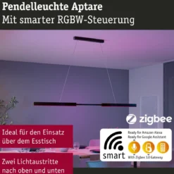 Paulmann 78024 LED Pendelleuchte SmartHome Zigbee Aptare RGBW ausziehbar schwarz