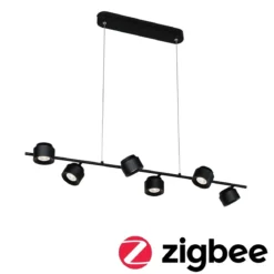 Paulmann 79784 LED Pendelleuchte Smart Home Zigbee Puric Pane 6-flammig schwarz