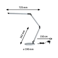 Paulmann 79562 LED Schreibtischleuchte FlexBar Silber 3-Step-Dim WhiteSwitch