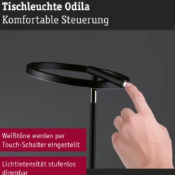 Paulmann 71280 LED Schreibtischleuchte Odila Tunable White schwarz dimmbar