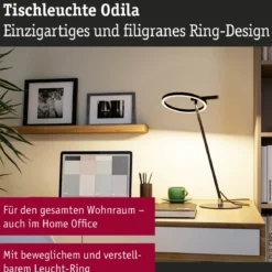 Paulmann 71280 LED Schreibtischleuchte Odila Tunable White schwarz dimmbar