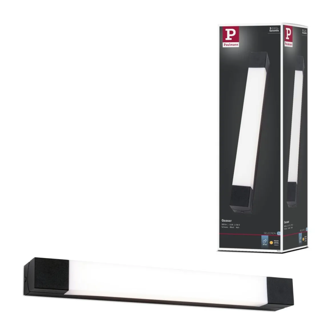 Paulmann 71216 LED Spiegelleuchte Quasar 40cm 3000K Schwarz IP44