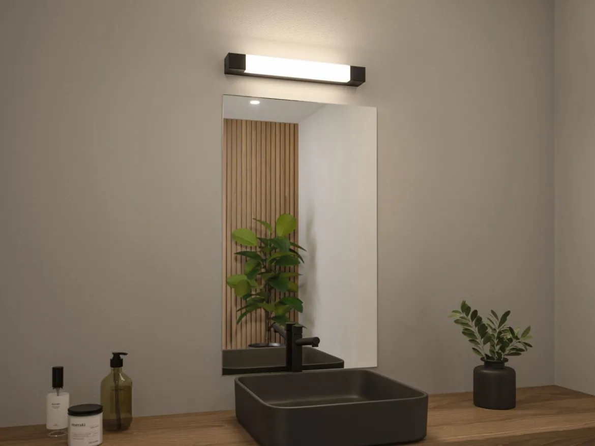 Paulmann 71216 LED Spiegelleuchte Quasar 40cm 3000K Schwarz IP44
