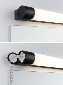 Paulmann 71213 LED Spiegelleuchte Orgon Steckdose 44cm 3000K Schwarz IP44