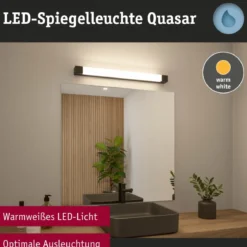 Paulmann 71215 LED Spiegelleuchte Quasar 70cm 3000K Schwarz IP44