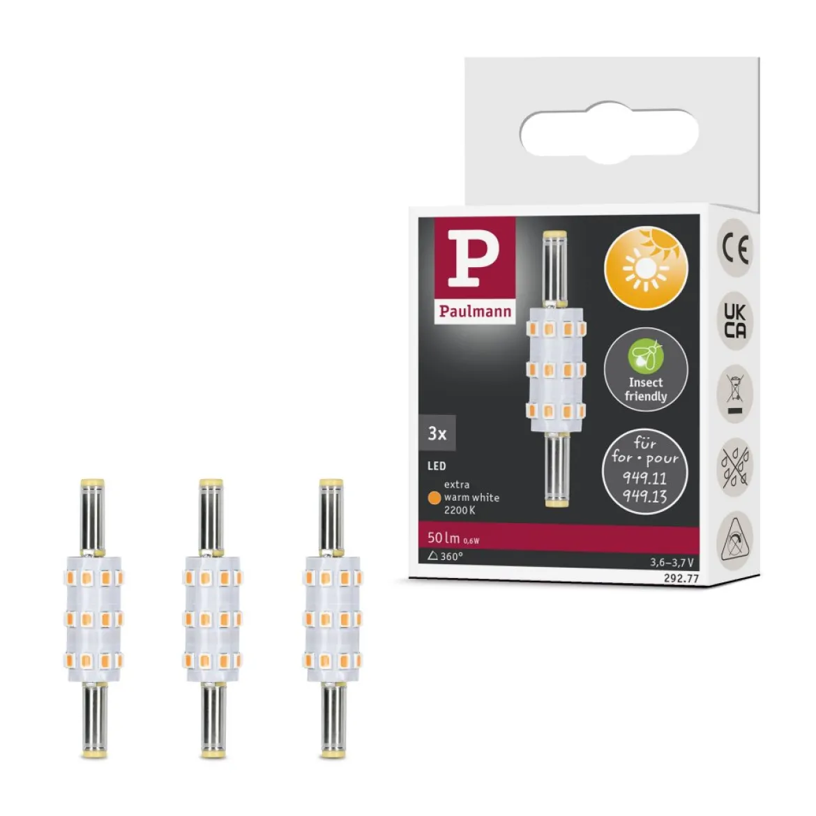Paulmann 29277 LED Stecksockel Taina 3er-Set 2200K