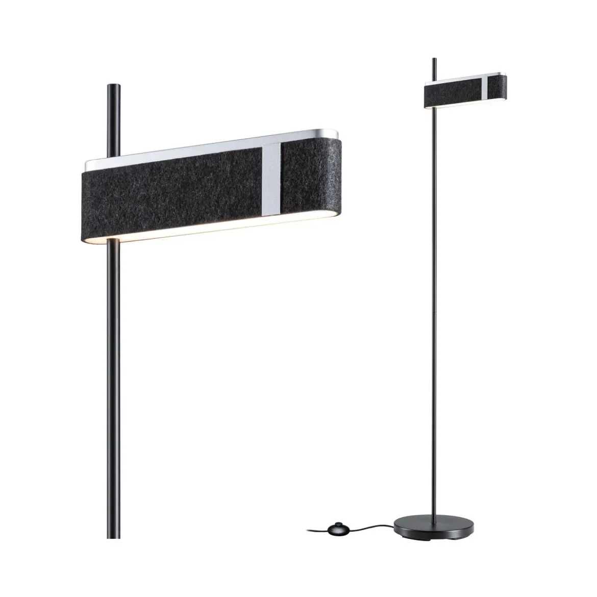 Paulmann 79988 LED Stehleuchte Jagun 3-Step-Dim 2700K 1250lm Filz anthrazit