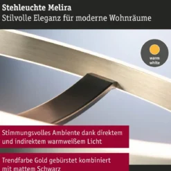 Paulmann 94926 LED Stehleuchte Melira 2700K 3-Step-Dim Schwarz Gold