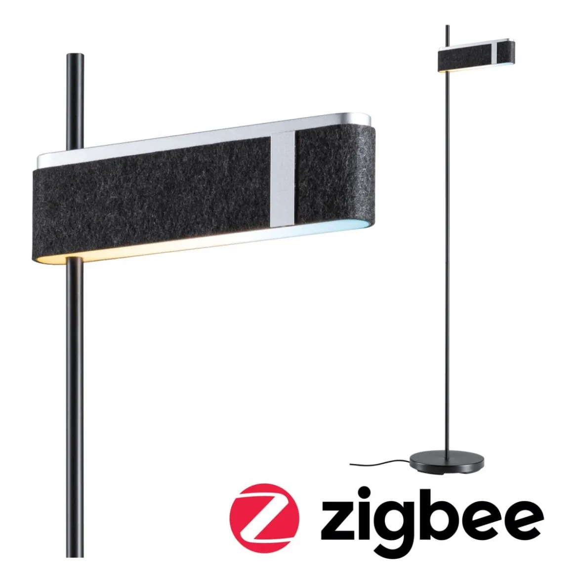 Paulmann 79993 LED Stehleuchte Smart Home Zigbee Jagun Tunable White Filz anthrazit dimmbar