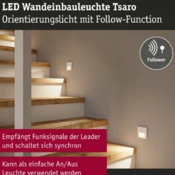Paulmann 79999 LED Wandeinbauleuchte Tsaro eckig 80x36mm 2700K Weiß