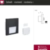 Paulmann 80004 LED Wandeinbauleuchte Tsaro Bewegungsmelder eckig 80x36mm 2700K Schwarz
