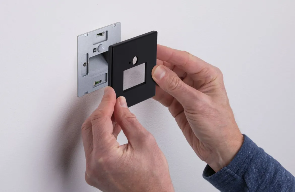 Paulmann 93135 LED Wandeinbauleuchte Edge Quadro Bewegungsmelder 80x42mm 2700K Schwarz
