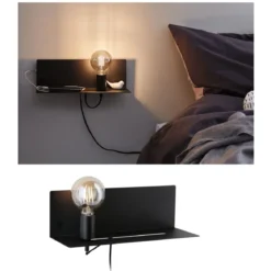 Paulmann 96775 LED Wandleuchte Devara USB C E27 Schwarz matt