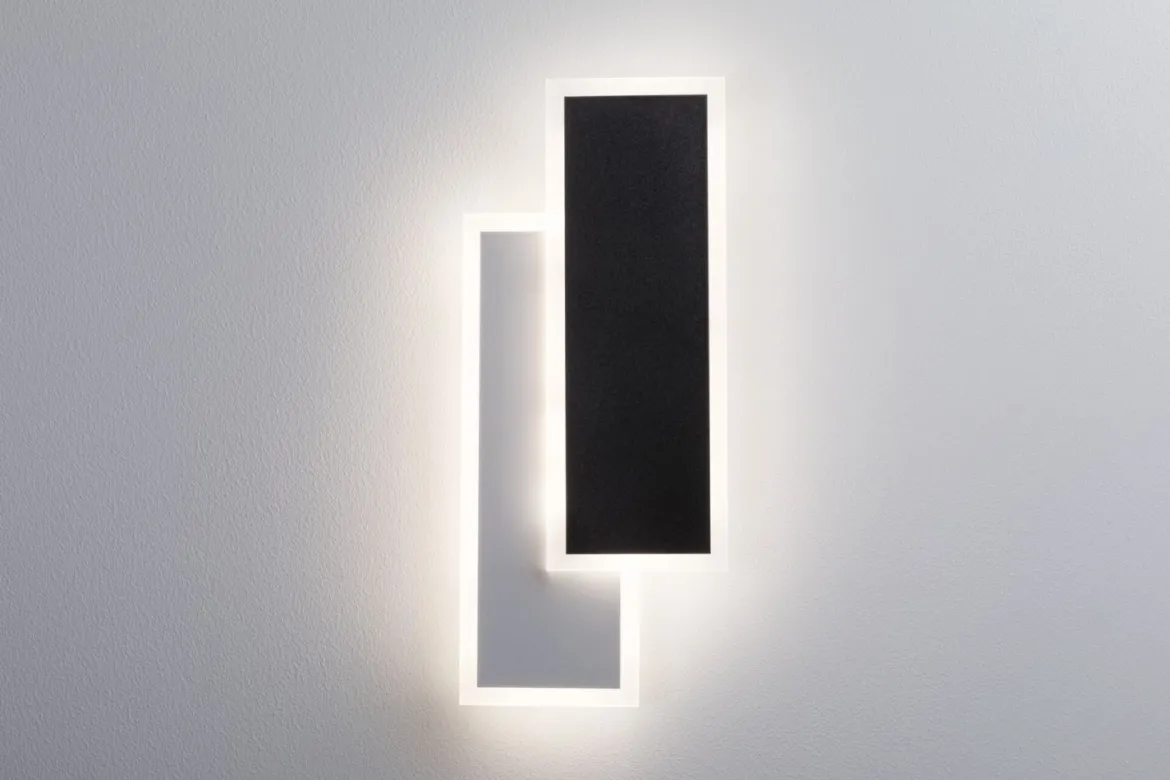 Paulmann 71167 LED Wandleuchte 2Form rechteckig Weiß Schwarz 4000K 1070lm