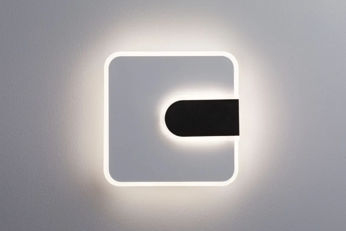 Paulmann 71168 LED Wandleuchte 2Form quadratisch Weiß Schwarz 4000K 1520lm
