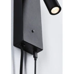 Paulmann 71109 LED Wandleuchte Hulda USB C Schwarz matt dimmbar 3000K