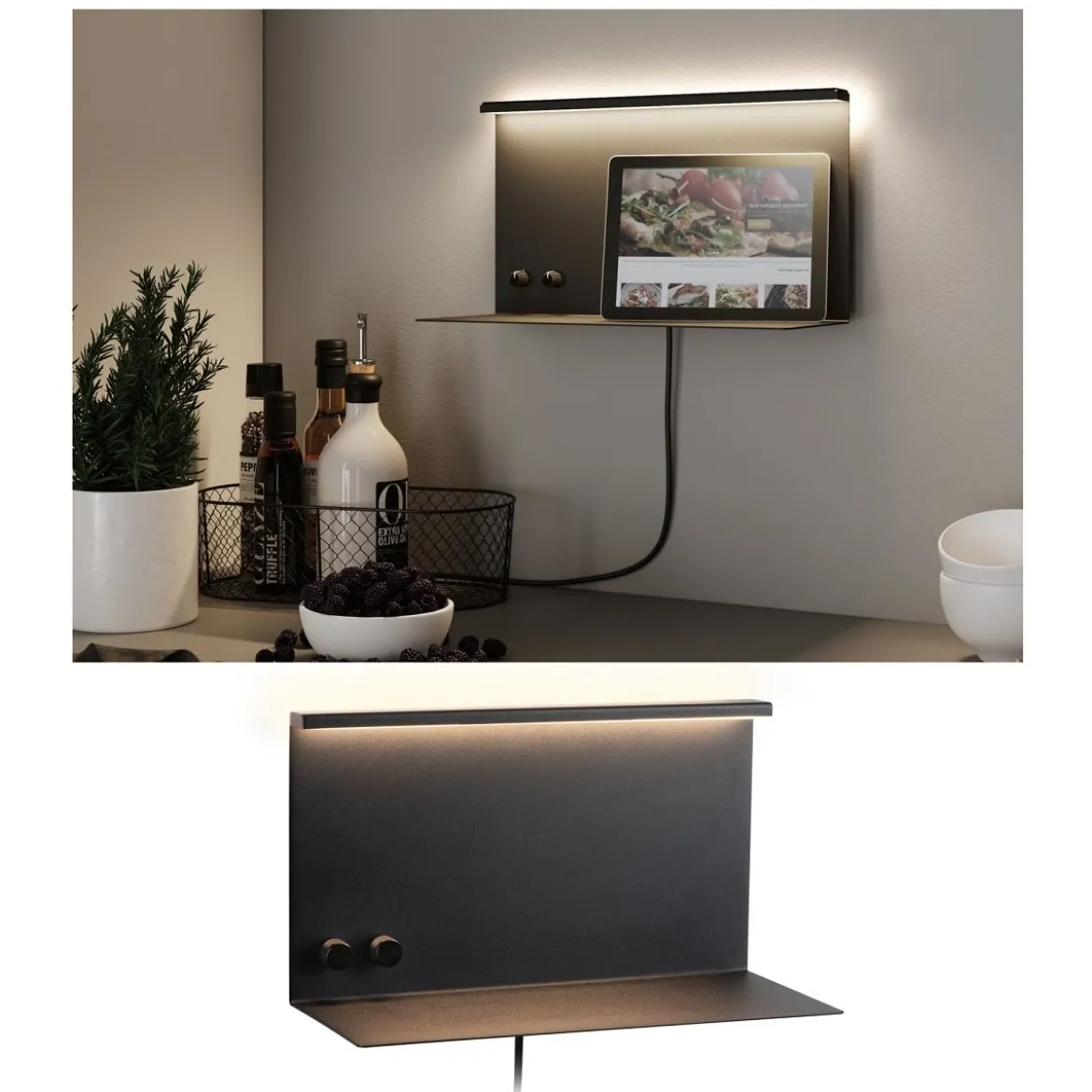 Paulmann 96773 LED Wandleuchte Jarina USB C Schwarz matt dimmbar