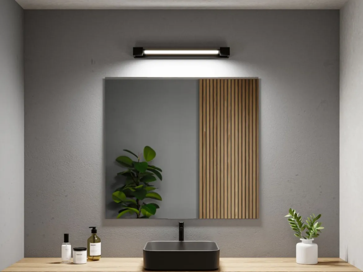 Paulmann 71205 LED Wandleuchte Lucille 600x100mm schwarz 2700K 3-Step-Dim IP44