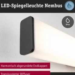 Paulmann 71208  LED Wandleuchte Nembus 60cm 3000K Schwarz IP44
