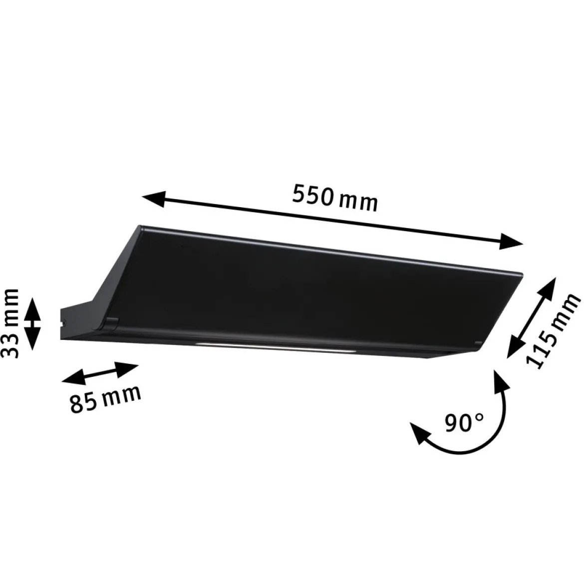 Paulmann 79505 LED Wandleuchte Ranva schwarz beweglich 3-Step-Dim