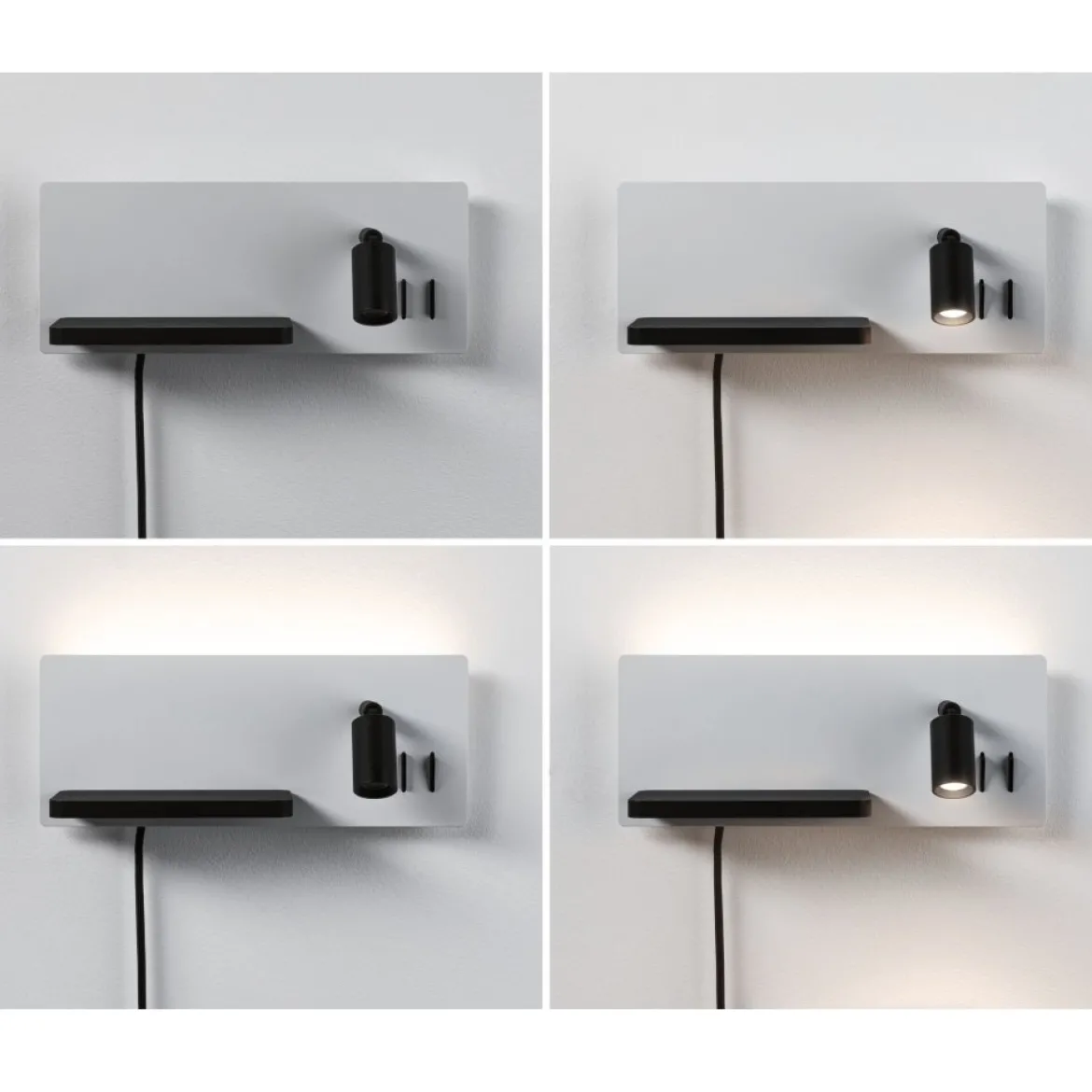 Paulmann 71102 LED Wandleuchte Serra 2-flammig rechts USB C 2700K Backlight