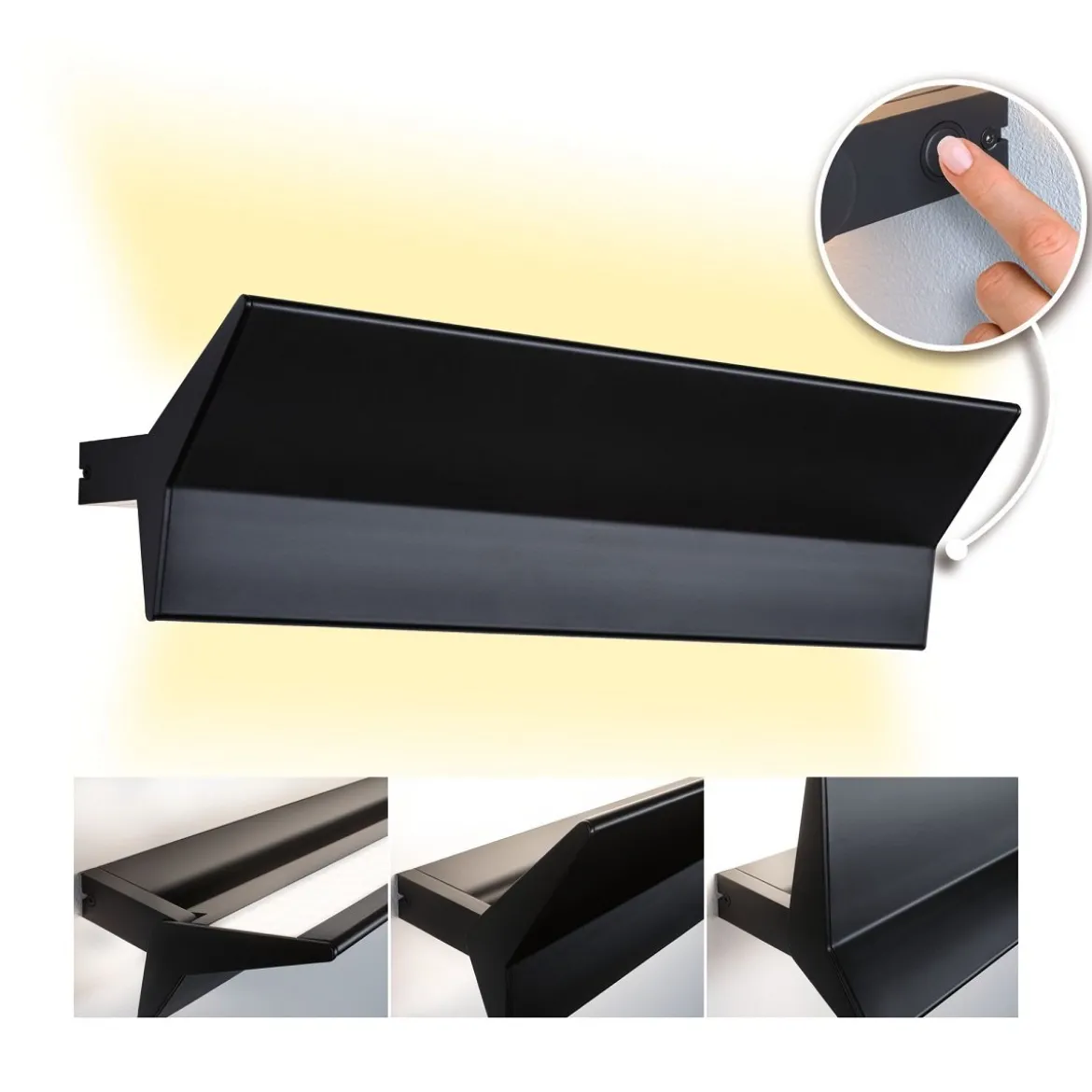 Paulmann 79509 LED Wandleuchte Stine schwarz 55cm dimmbar 27000K
