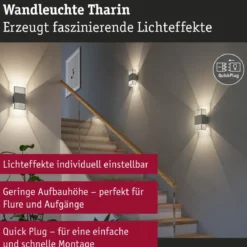 Paulmann 71253 LED Wandleuchte Tharin Silber 3000K IP44