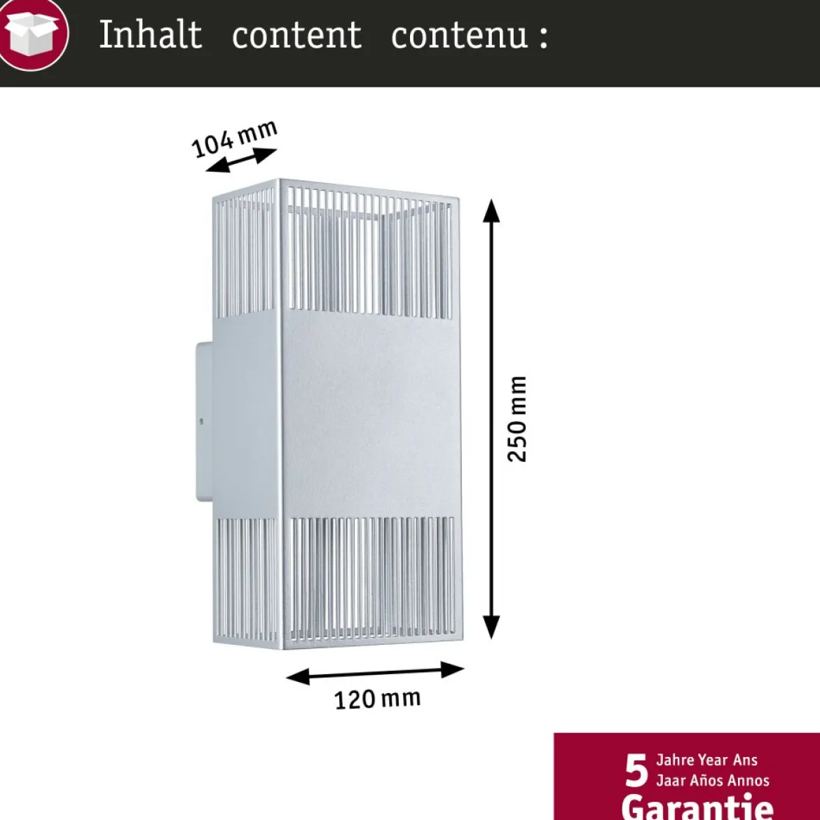 Paulmann 71253 LED Wandleuchte Tharin Silber 3000K IP44