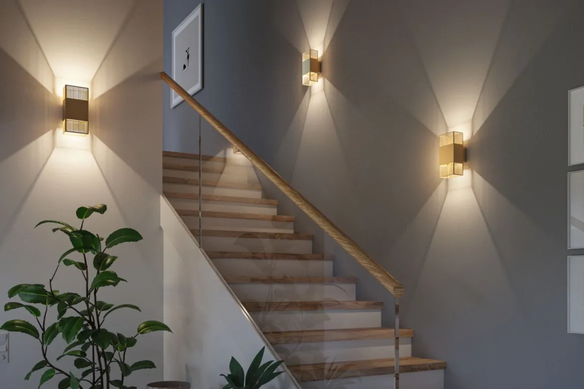 Paulmann 71254 LED Wandleuchte Tharin Gold 3000K IP44