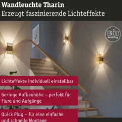 Paulmann 71254 LED Wandleuchte Tharin Gold 3000K IP44