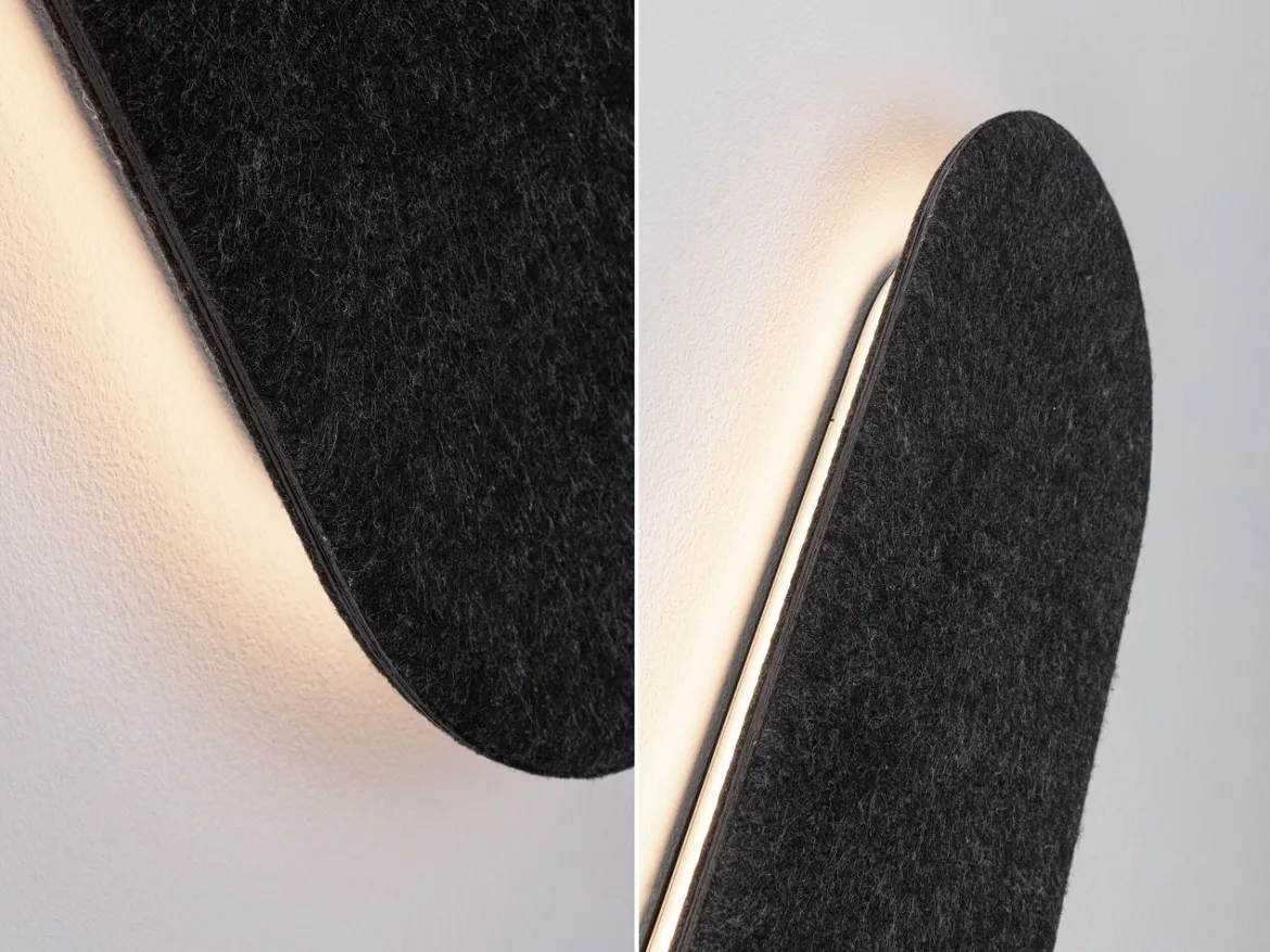 Paulmann 79991 LED Wandleuchte Tulga 3-Step-Dim 2700K 900lm Filz anthrazit