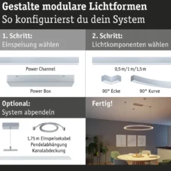 Paulmann 98174 Linion Lichtkanal 24V 3000K chrom 1m