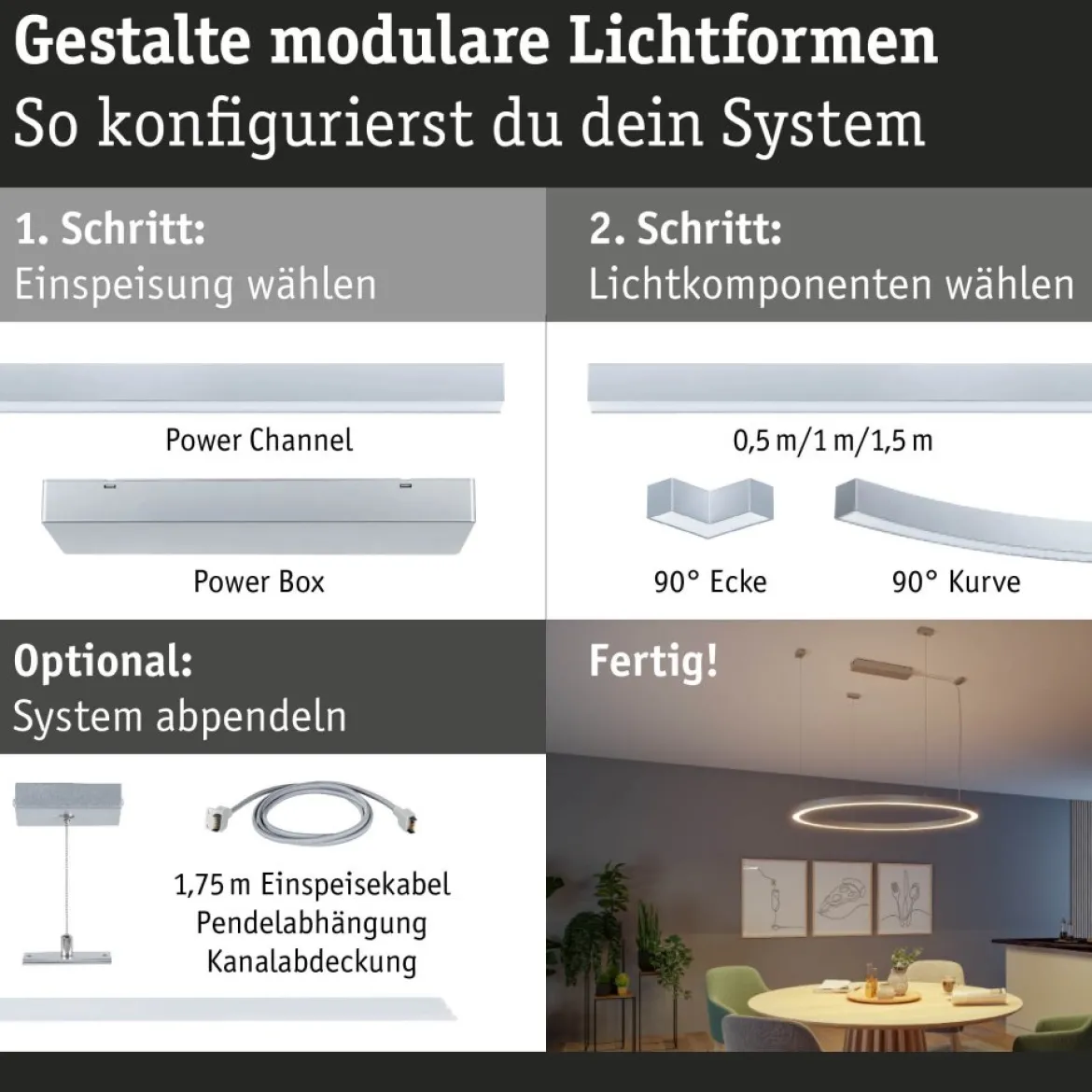 Paulmann 98209 Linion Zubehör Abdeckung Gerade weiß