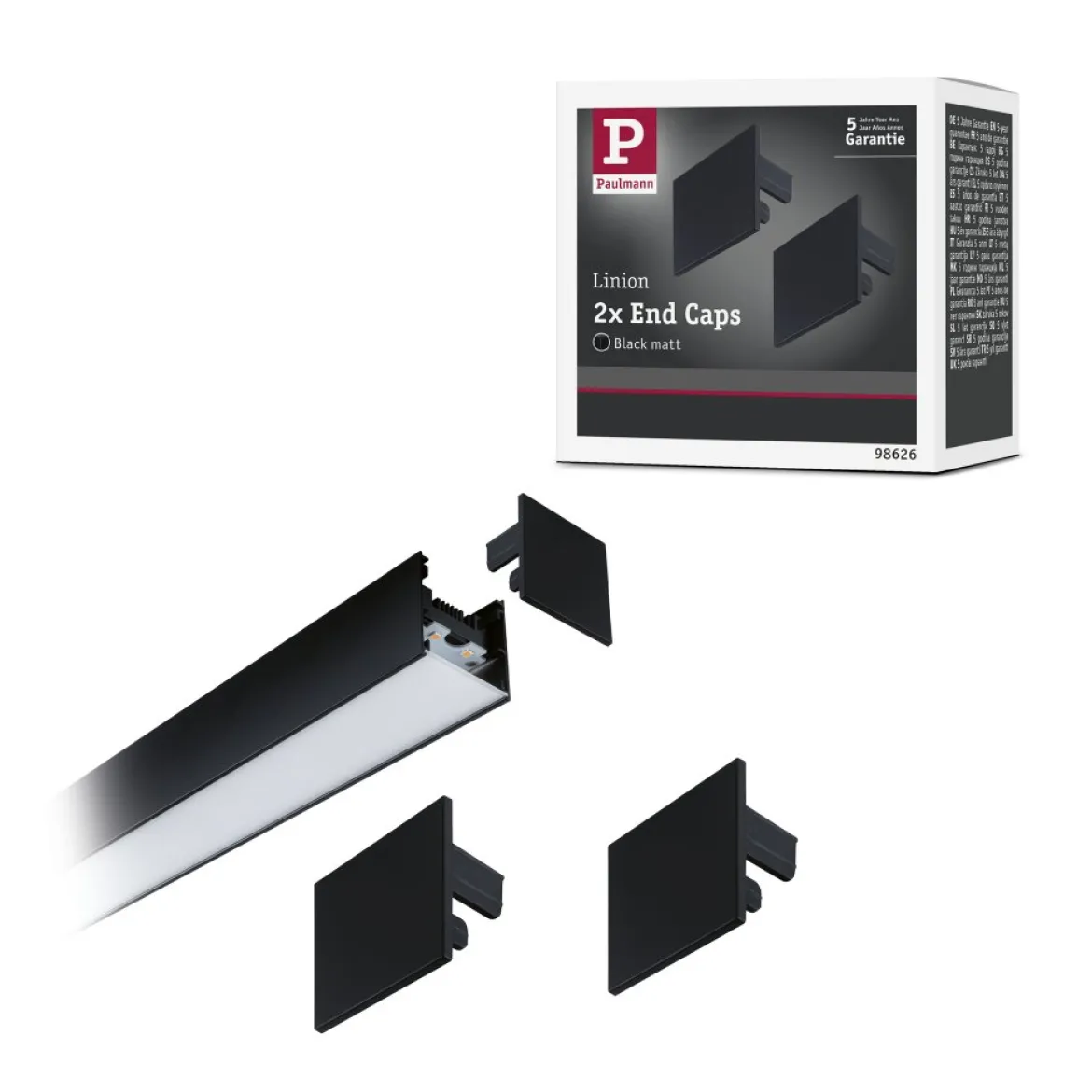 Paulmann 98626 Linion Zubehör Endkappe 2er-Set Schwarz