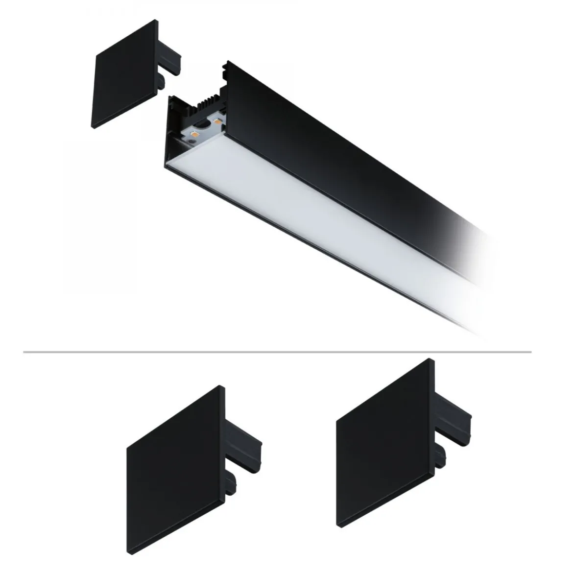 Paulmann 98626 Linion Zubehör Endkappe 2er-Set Schwarz