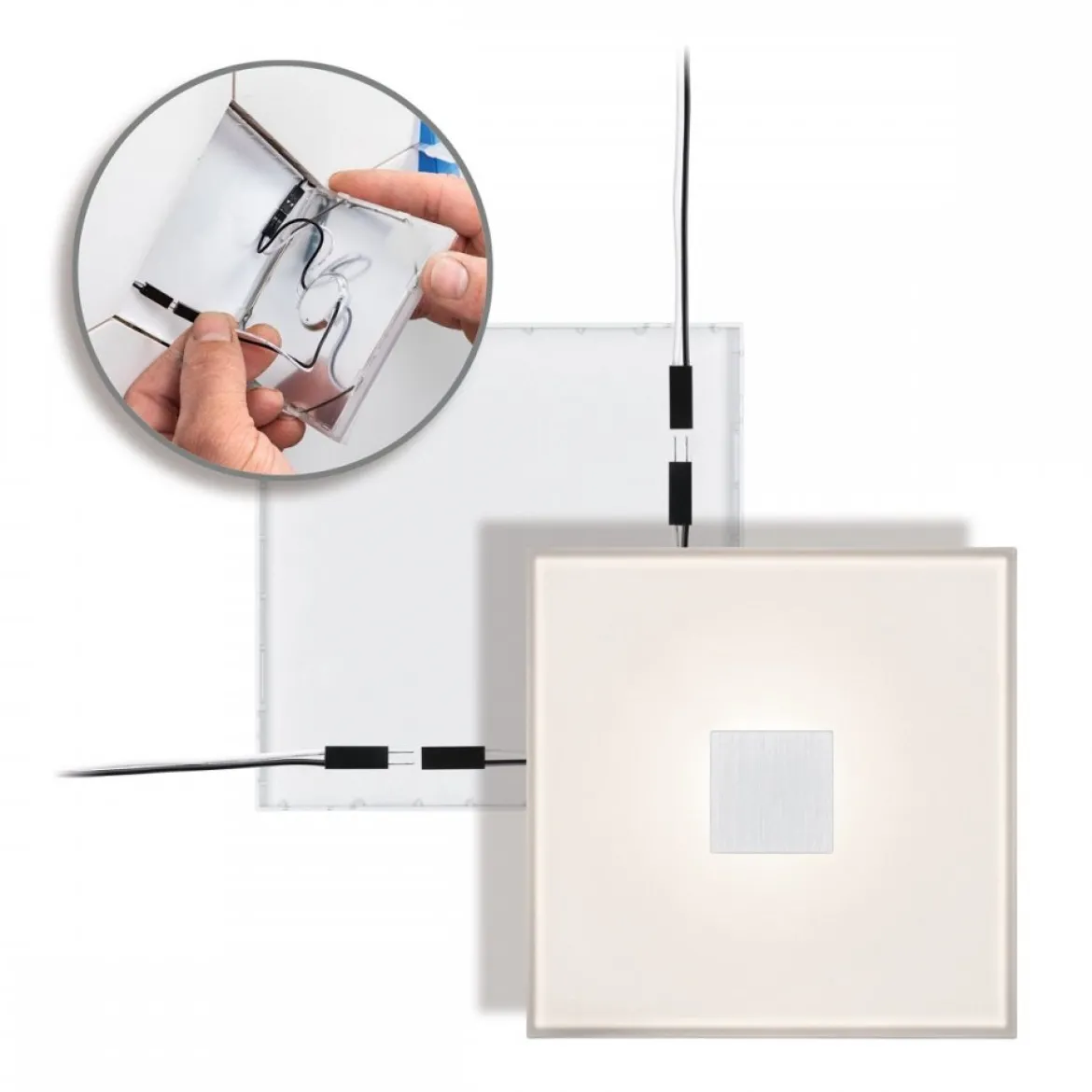 Paulmann 78401 LumiTiles LED Fliesen Square 2er-Basisset 100x10mm IP44 2700K Weiß