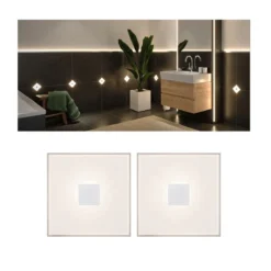 Paulmann 78401 LumiTiles LED Fliesen Square 2er-Basisset 100x10mm IP44 2700K Weiß