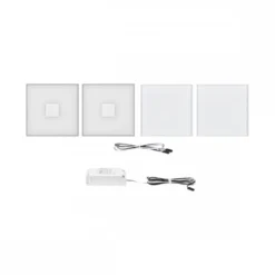 Paulmann 78401 LumiTiles LED Fliesen Square 2er-Basisset 100x10mm IP44 2700K Weiß