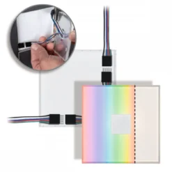 Paulmann 78412 LumiTiles LED Fliesen Square 2er-Basisset 100x10mm Zigbee RGBW IP44 Weiß